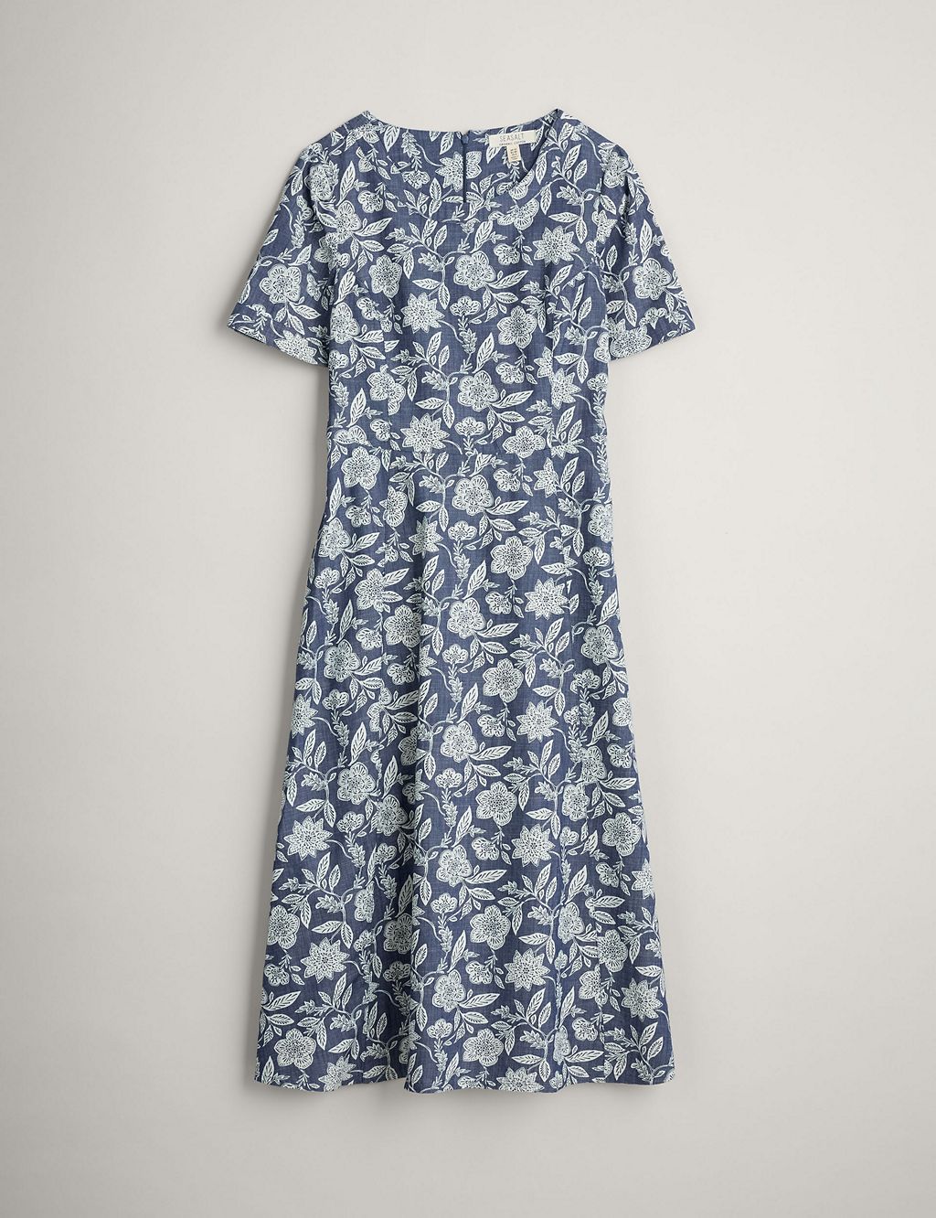 Pure Cotton Floral Midaxi Waisted Dress 1 of 6