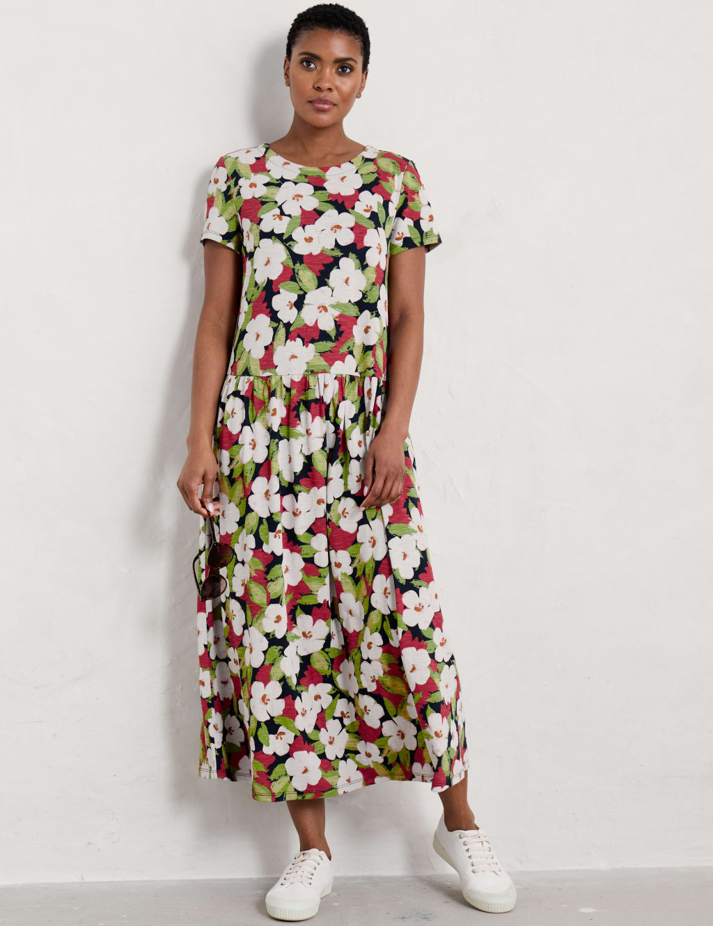 Pure Cotton Floral Midaxi Waisted Dress | Seasalt Cornwall | M&S