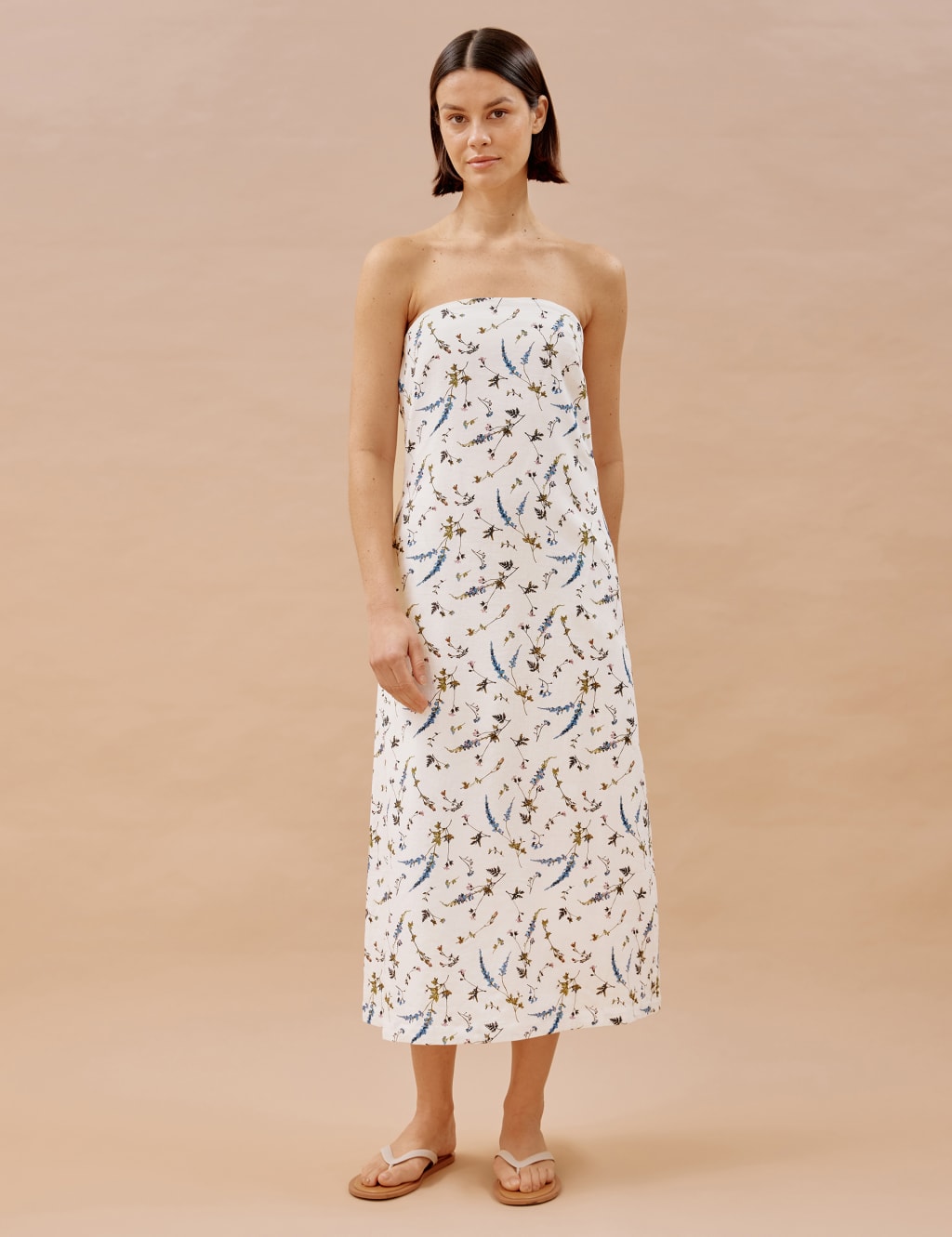 Pure Cotton Floral Midaxi Waisted Dress | Albaray | M&S