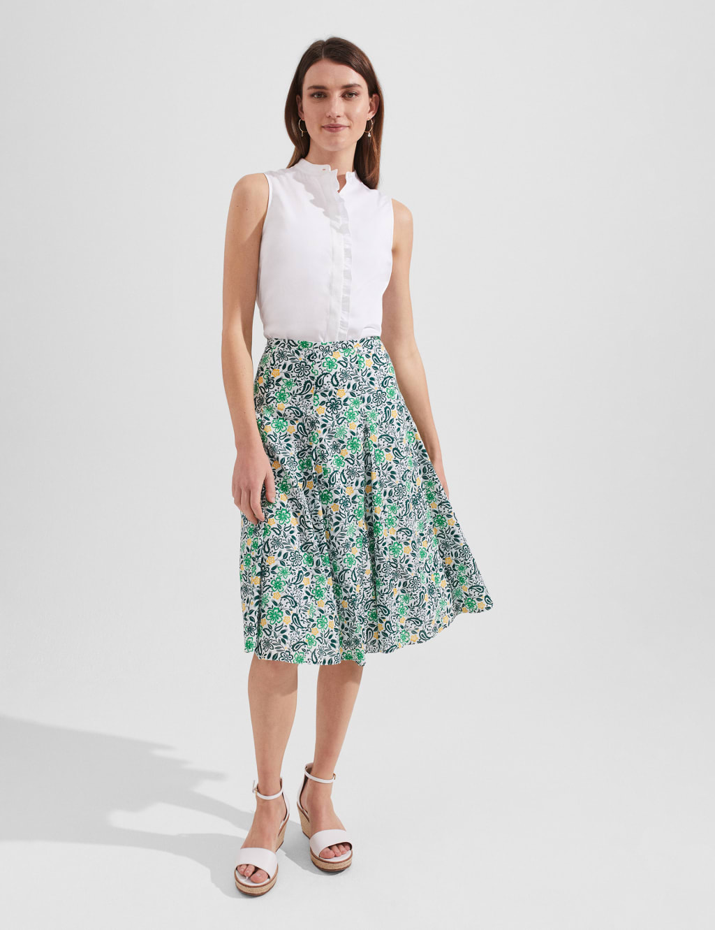 Floral midi skirt cotton on online