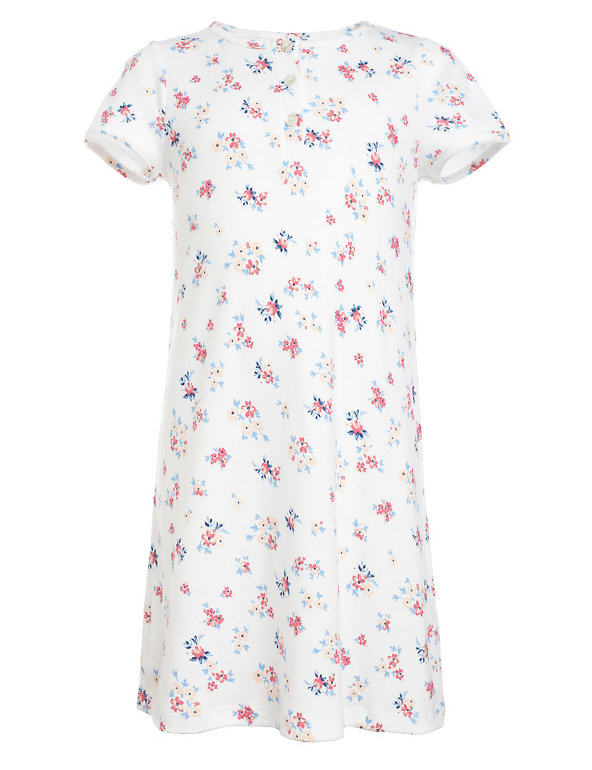 Pure Cotton Floral Nightdress Image 1 of 2