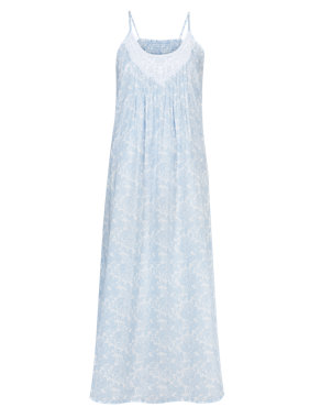 Pure Cotton Floral Nightdress with Cool Comfort™ Technology Image 2 of 5