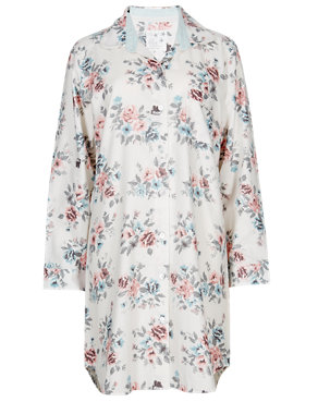 Pure Cotton Floral Nightshirt Image 2 of 3