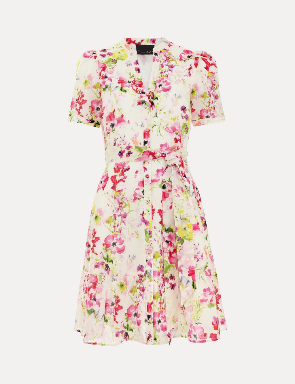 Pure Cotton Floral Notch Neck Tiered Dress 1 of 8