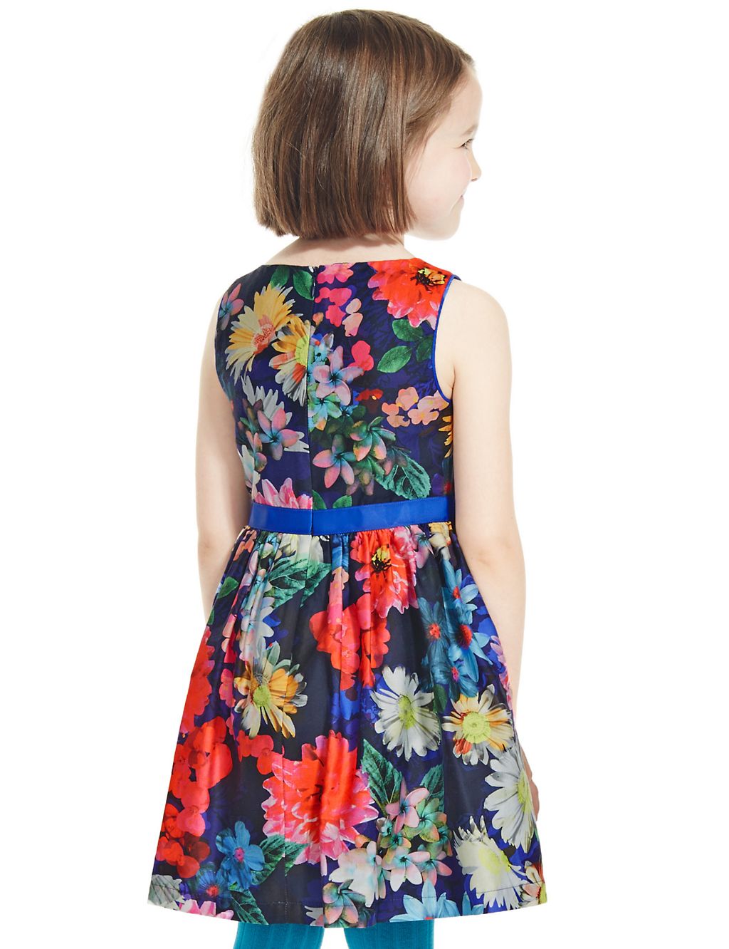 Pure Cotton Floral Party Dress (1-7 Years) 2 of 3