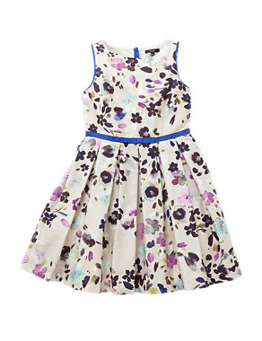 Pure Cotton Floral Party Dress (5-14 Years) Image 2 of 3