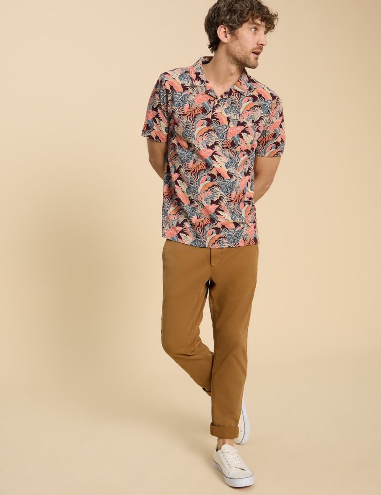 Pure Cotton Floral Polo Shirt 3 of 6