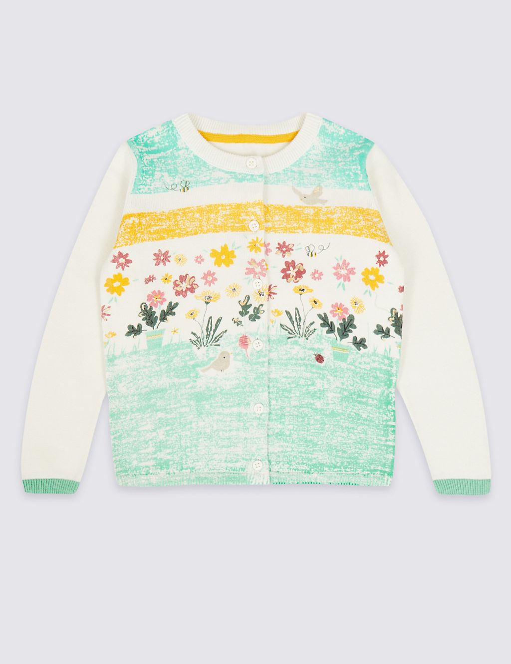 Pure Cotton Floral Print Cardigan (3 Months - 7 Years) 1 of 3