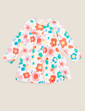 Pure Cotton Floral Print Dress (2-7 Yrs) Image 2 of 4
