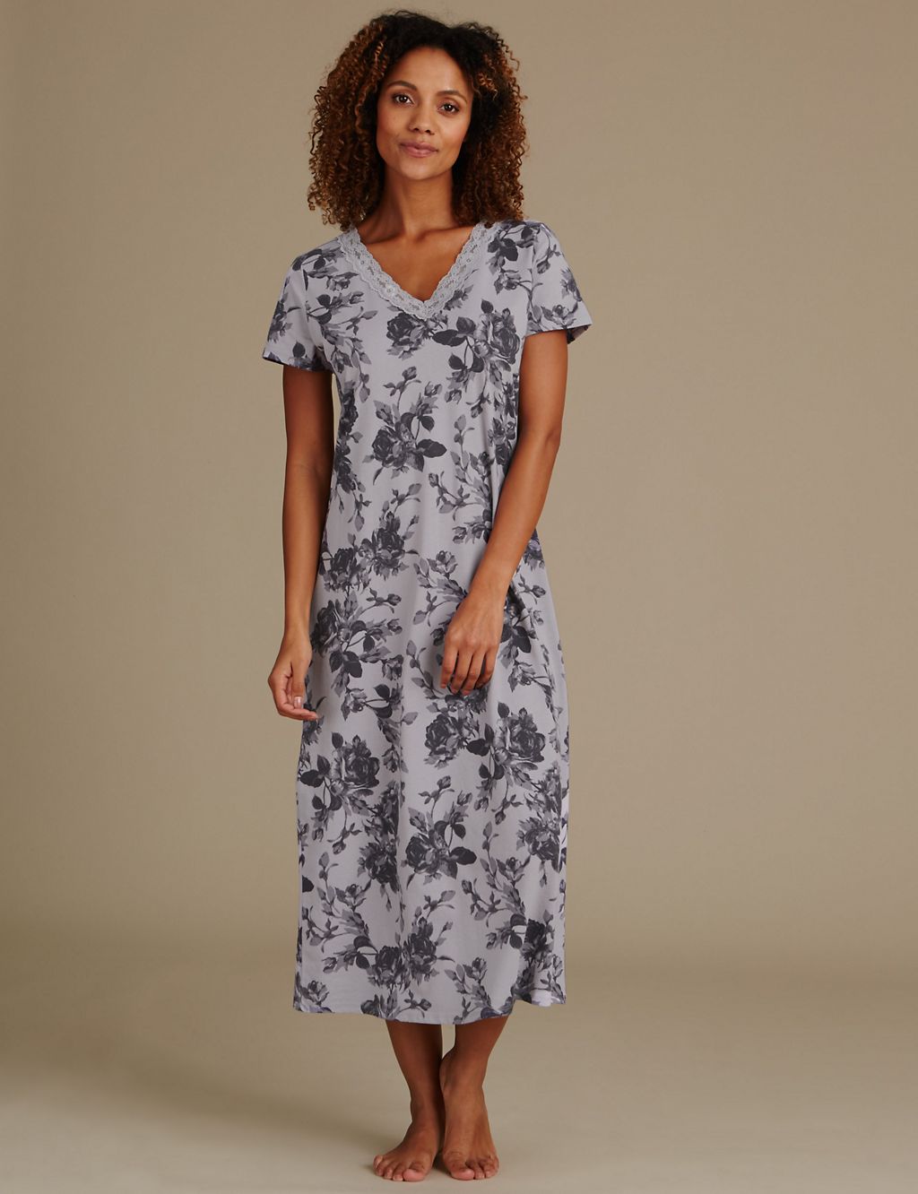 Pure Cotton Floral Print Long Nightdress 3 of 5