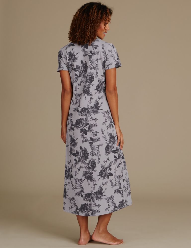 Pure Cotton Floral Print Long Nightdress 3 of 5