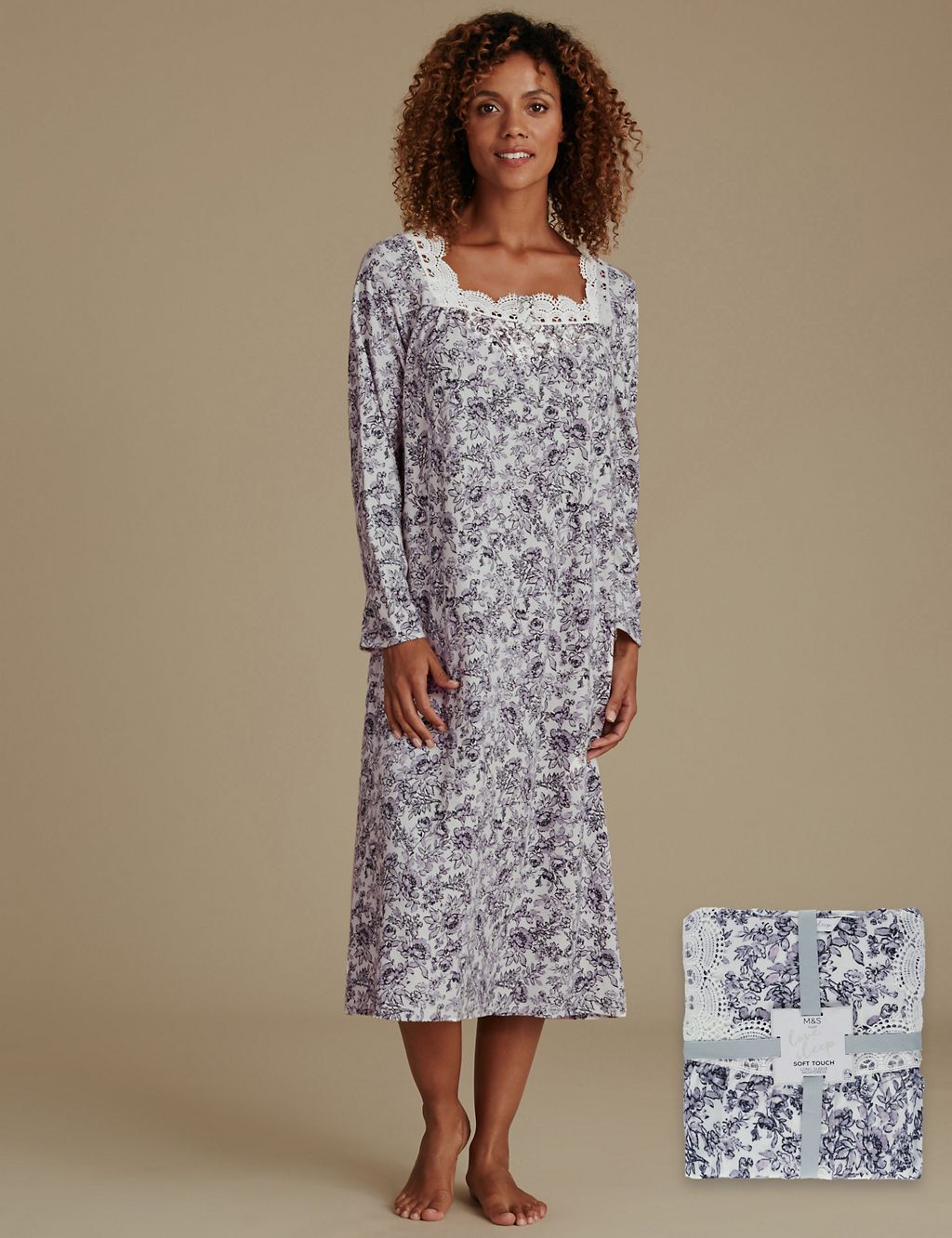 Pure Cotton Floral Print Nightdress 3 of 6
