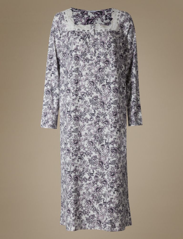 Pure Cotton Floral Print Nightdress 2 of 6