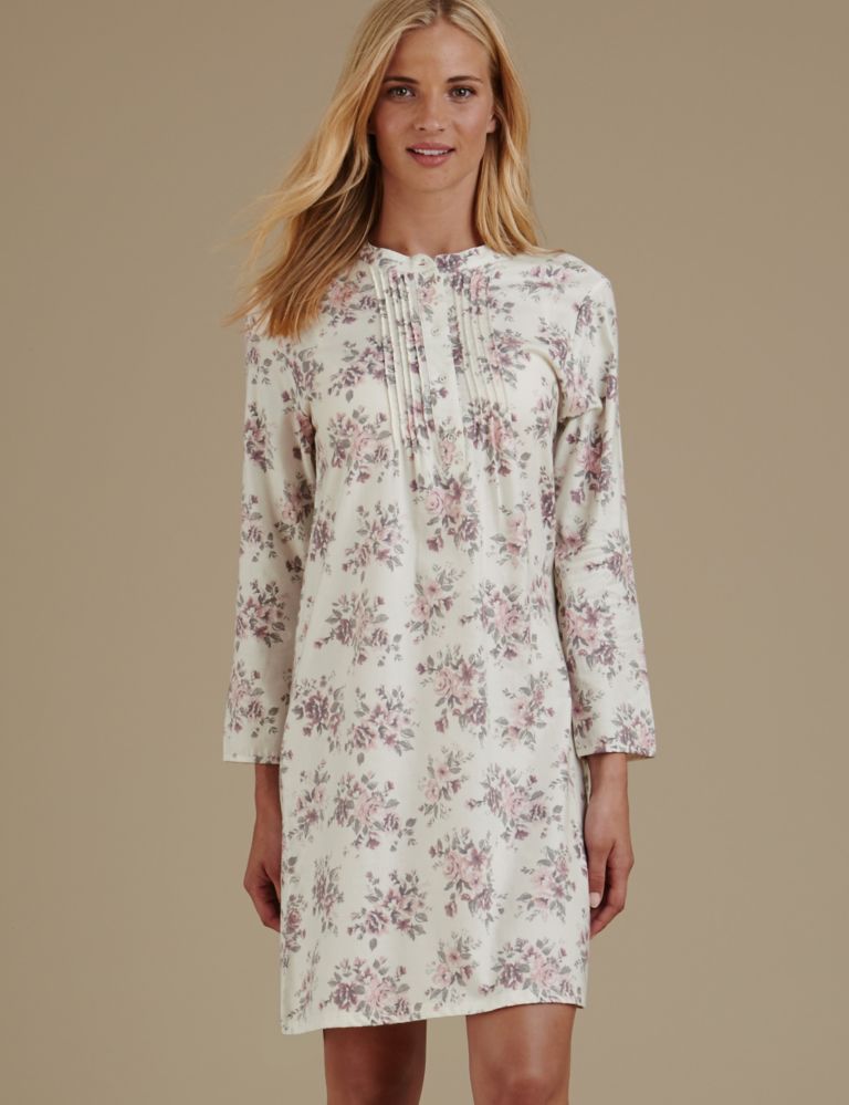 Pure Cotton Floral Print Nightdress 1 of 3