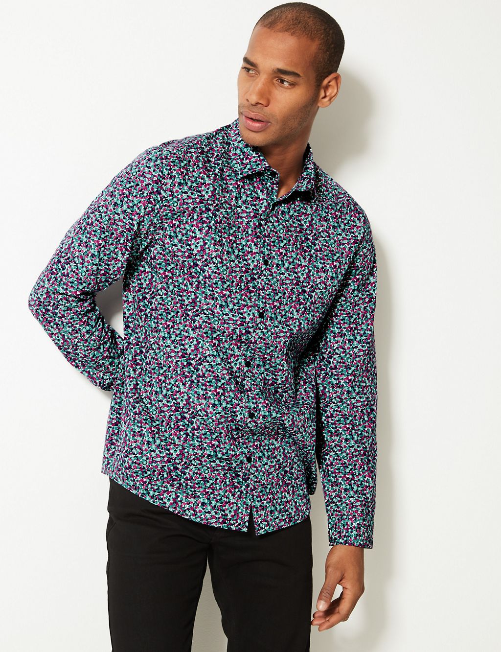 Pure Cotton Floral Print Shirt 3 of 4