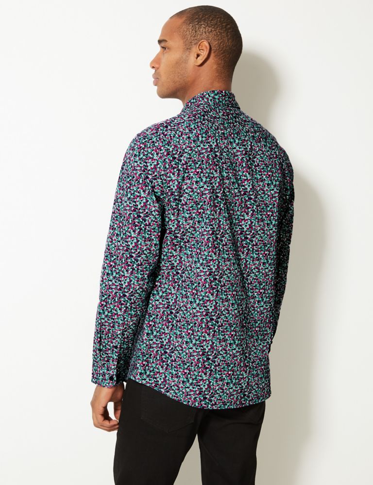 Pure Cotton Floral Print Shirt 4 of 4
