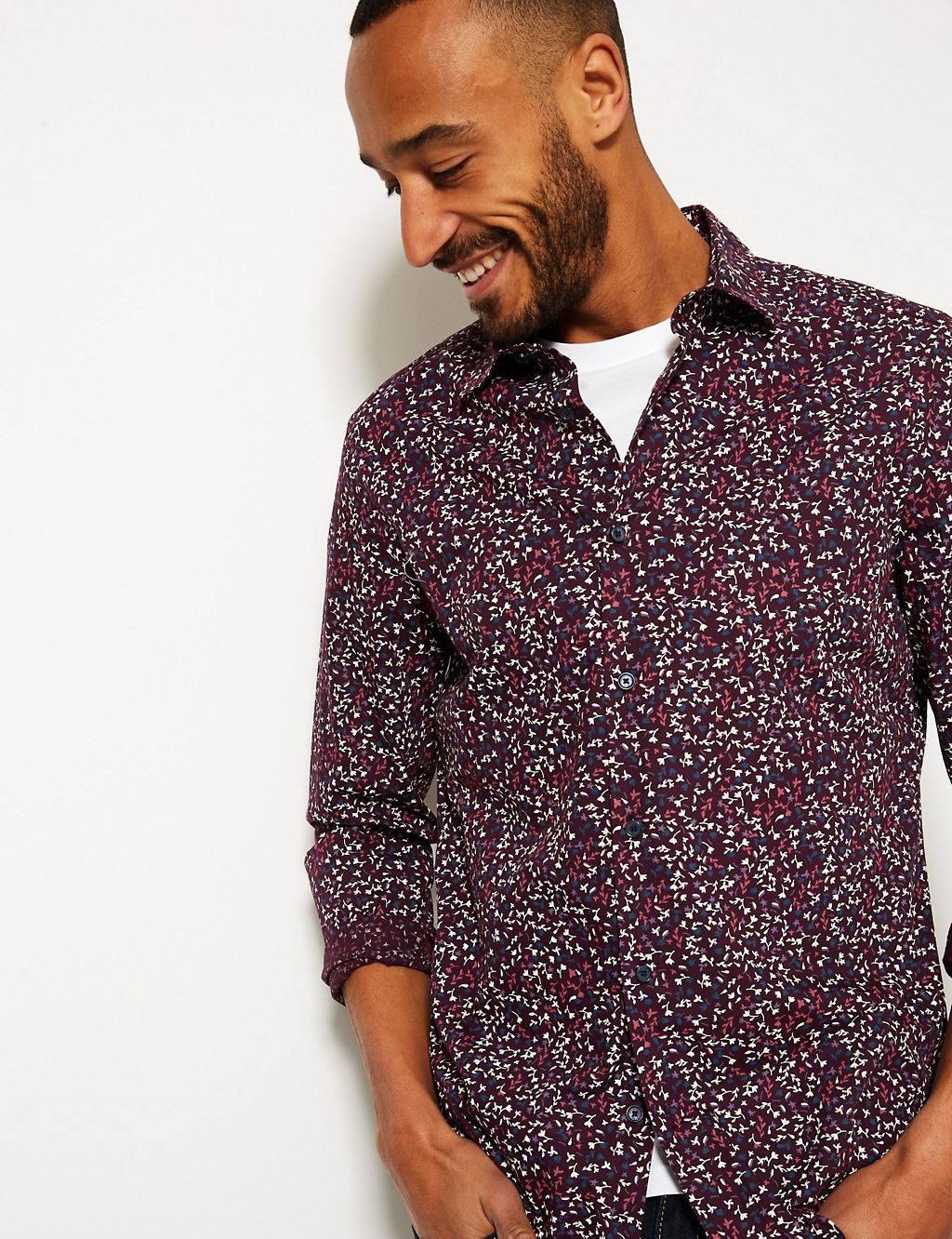 Pure Cotton Floral Print Shirt 3 of 4