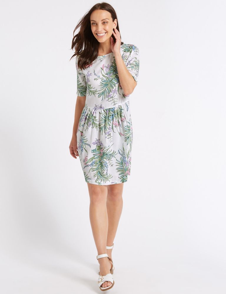 Pure Cotton Floral Print Swing Dress 1 of 5