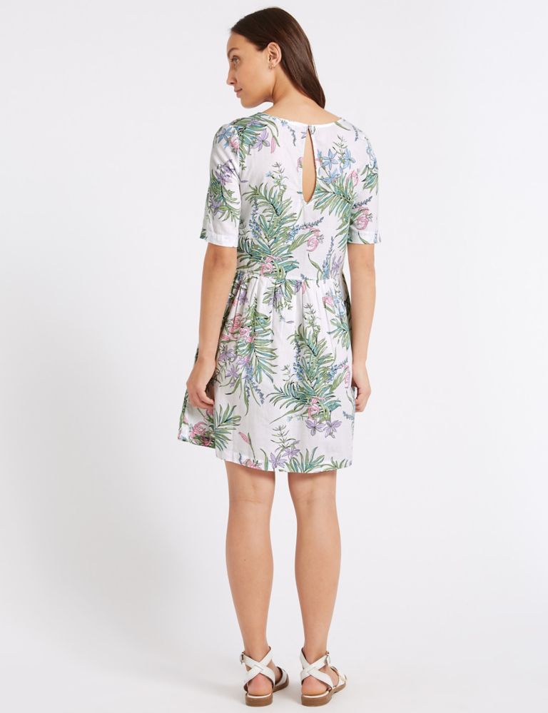 Pure Cotton Floral Print Swing Dress 4 of 5