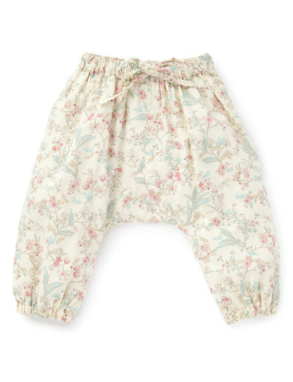 Pure Cotton Floral Pyjama Harem Pants Image 1 of 2