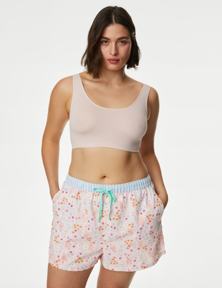 Pure Cotton Floral Pyjama Shorts M S Collection M S