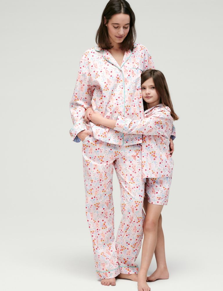 Pure Cotton Floral Pyjamas (1-16 Yrs) 6 of 6