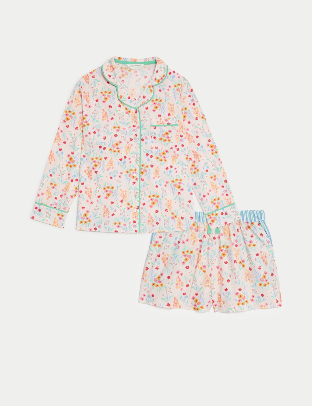 Pure Cotton Floral Pyjamas (1-16 Yrs) 1 of 6