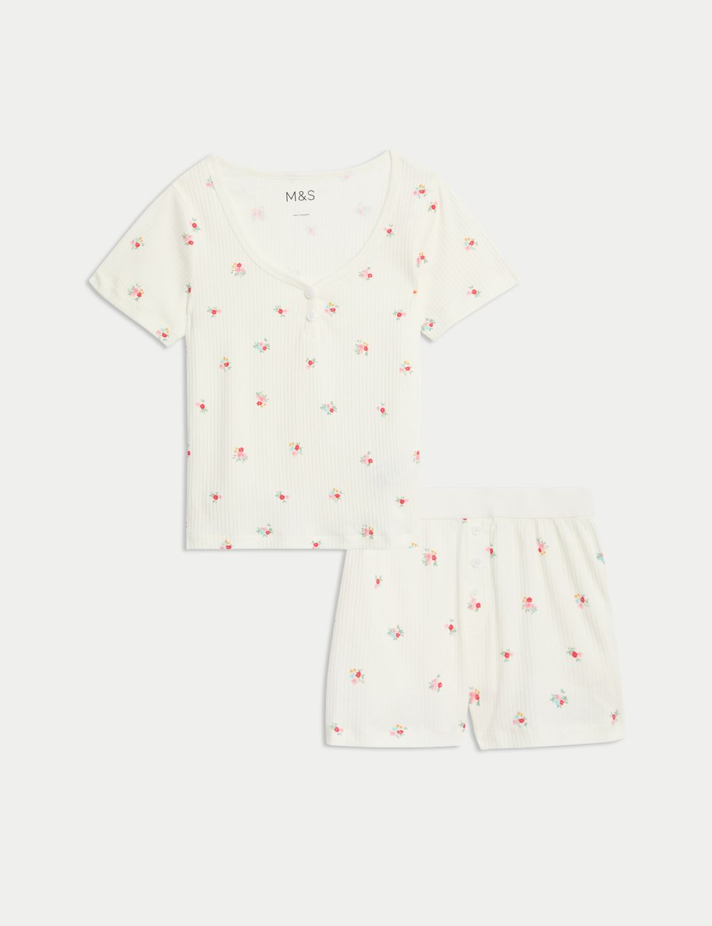 Pure Cotton Floral Pyjamas (6-16 Yrs) 1 of 4