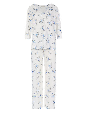 Pure Cotton Floral Pyjamas with Cool Comfort™ Technology Image 2 of 4