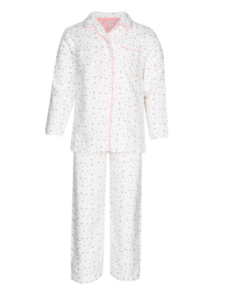 Pure Cotton Floral Pyjamas with Toy 2 of 8