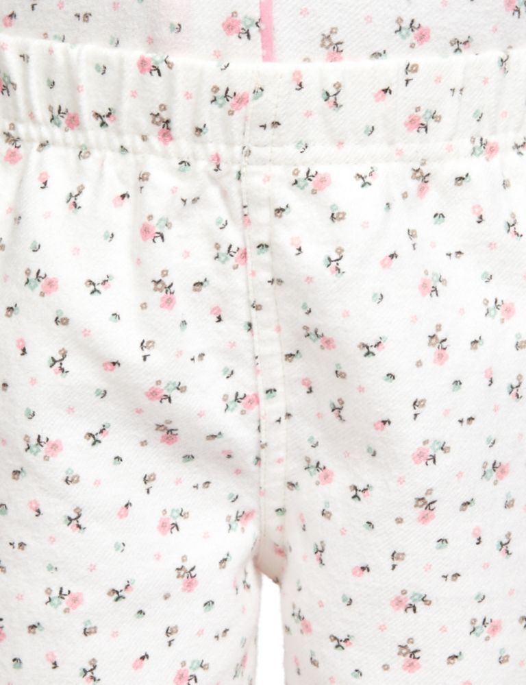 Pure Cotton Floral Pyjamas with Toy 6 of 8