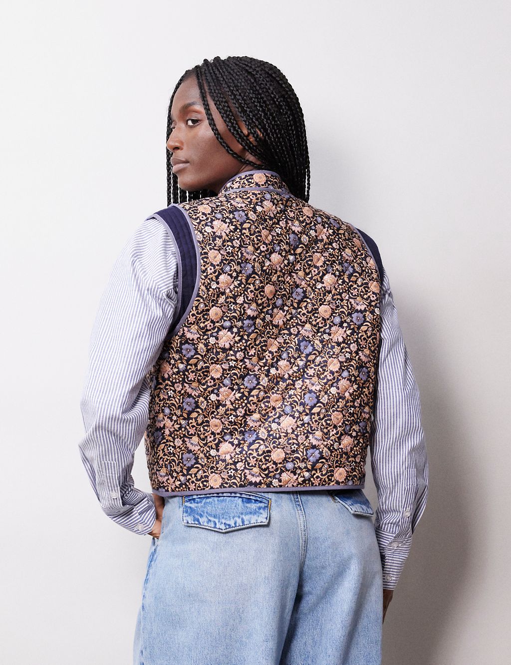 Pure Cotton Floral Quilted Waistcoat 2 of 4