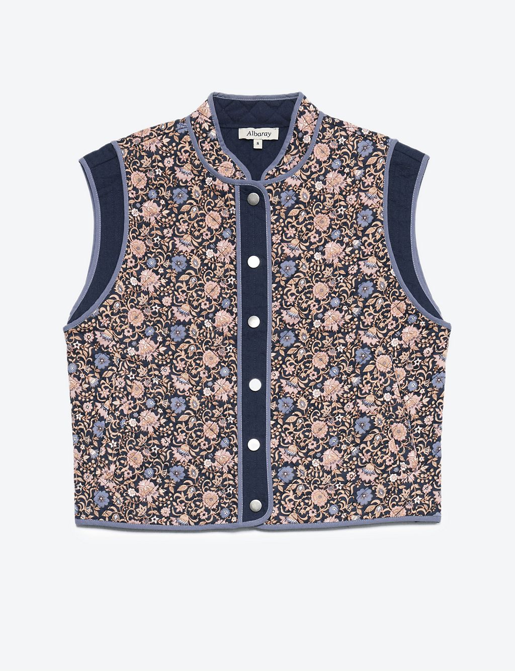 Pure Cotton Floral Quilted Waistcoat 1 of 4