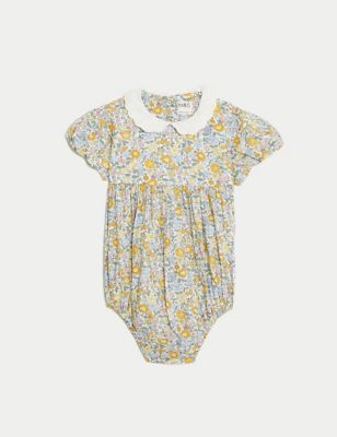 Pure Cotton Floral Romper (0-3 Yrs) Image 2 of 5