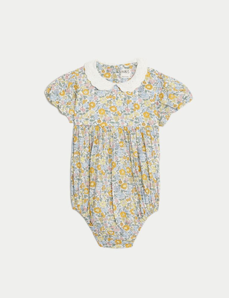 Pure Cotton Floral Romper (0-3 Yrs) 2 of 5
