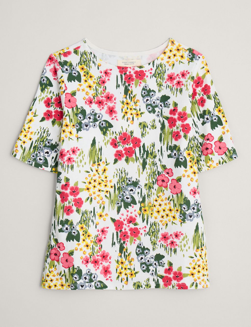 Pure Cotton Floral Round Neck Top 1 of 5