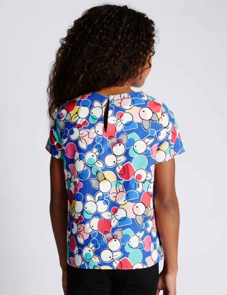 Pure Cotton Floral Shell Top (5-14 Years) 3 of 3