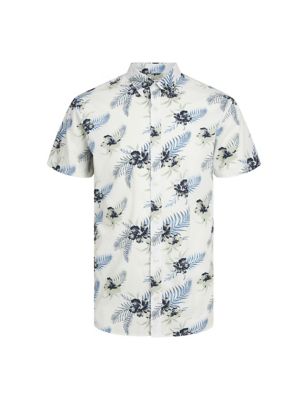 Pure Cotton Floral Shirt (8-16 Yrs) Image 2 of 6