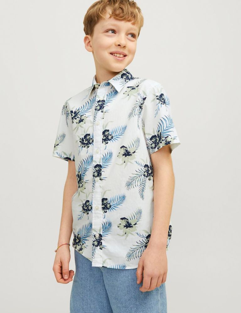 Pure Cotton Floral Shirt (8-16 Yrs) 1 of 6