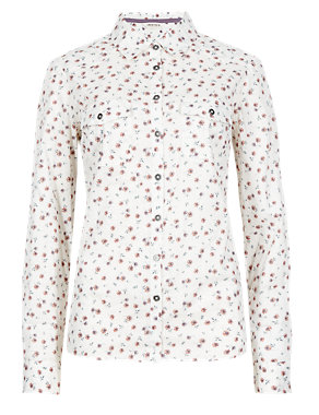 Pure Cotton Floral Shirt Image 2 of 3