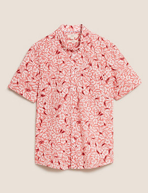 Pure Cotton Floral Shirt Image 2 of 5