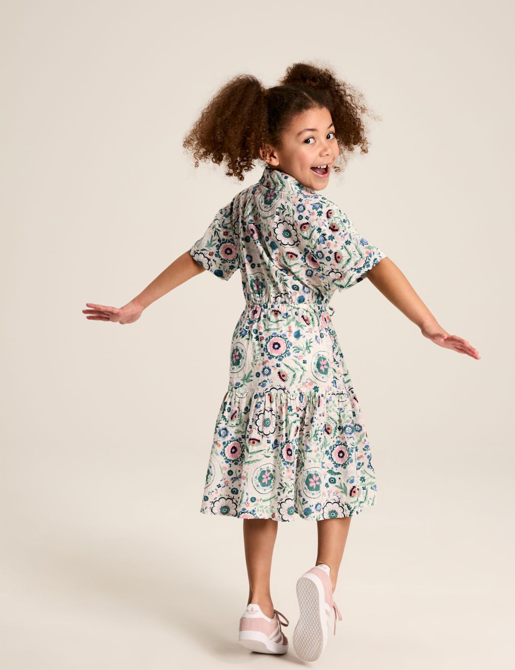 Pure Cotton Floral Shirt Dress (4-12 Yrs) 1 of 6
