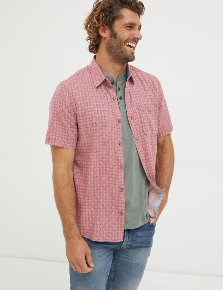 Soft Pink Denim Relaxed Fit Popper Front Shirt