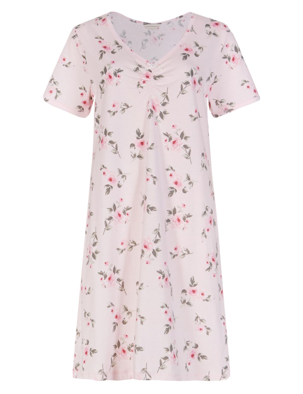 Pure Cotton Floral Short Nightdress 1 of 3