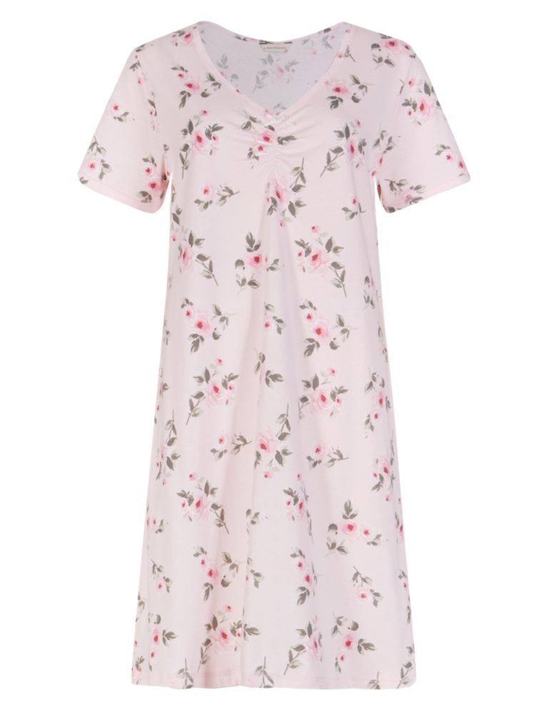 Pure Cotton Floral Short Nightdress 2 of 3