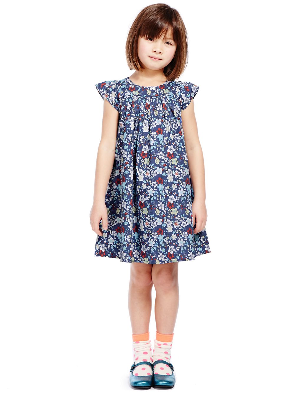 Pure Cotton Floral Smocked Dress (1-7 Years) 3 of 3