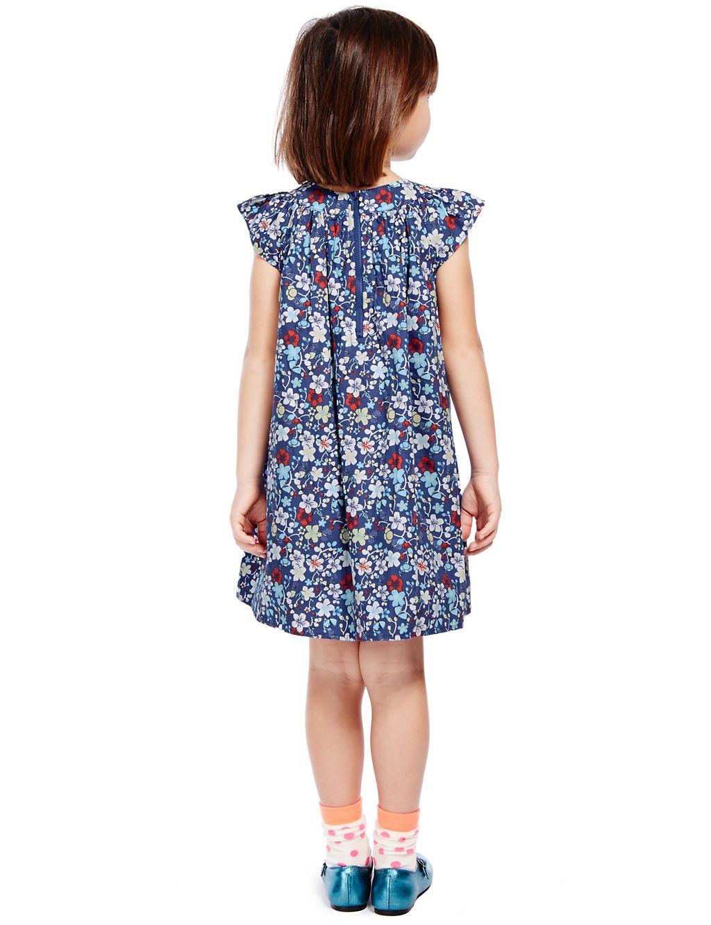 Pure Cotton Floral Smocked Dress (1-7 Years) 2 of 3