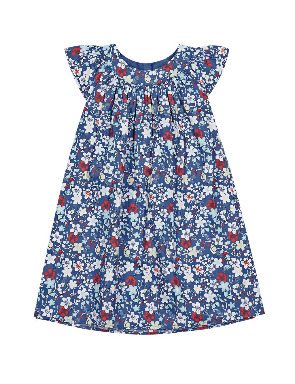 Pure Cotton Floral Smocked Dress (1-7 Years) 1 of 3