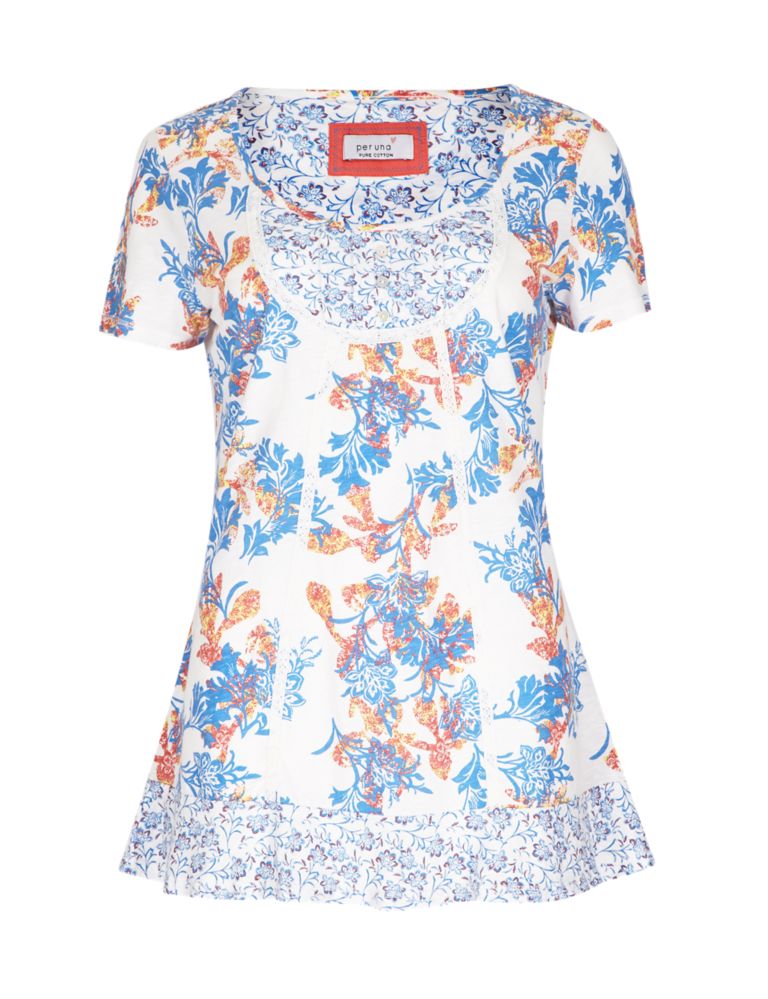 Pure Cotton Floral T-Shirt 3 of 4