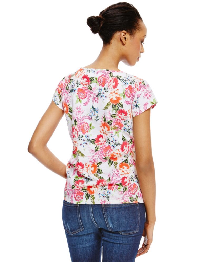 Pure Cotton Floral T-Shirt 4 of 4